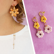 Inspirationsets Ohrringe mit griechischen Keramik-Blumenperlen fertigen