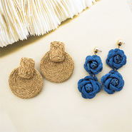 Neues 20-06-2025 Raffia- und Denim-Ohrringe