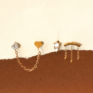 Inspirationsets Ohrpiercings aus Edelstahl, die in Ihrer Kollektion Akzente setzen