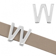 Schieber Metall DQ Buchstabe "W" &Oslash;10.3x2.3mm Antik silber (nickelfrei)