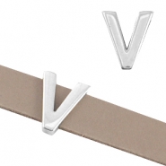 Schieber Metall DQ Buchstabe "V" &Oslash;10.3x2.3mm Antik silber (nickelfrei)