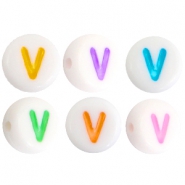 Acryl Buchstaben V Multicolor-Weiss