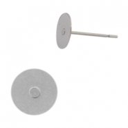 Stainless Steel - Rostfrei Stahl Ohrringe/Ohrstecker f&uuml;r 12mm Cabochon Silber