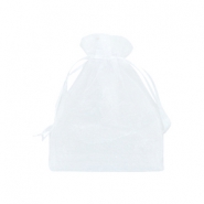 Organza Schmuck Beutel 9x12cm Weiss