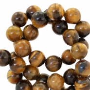 Naturstein Perlen Tigerauge 8mm Brown