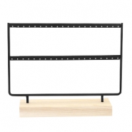 Schmuck Display Ohrringe doppel Metall mit Holz Ständer Black
