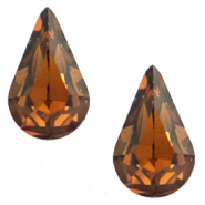 Swarovksi Elements Formen verschieden 4328-10x6m Tropfen gold foiled Smoked topaz
