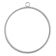 Anhänger Metall TQ Anhänger rund mit Öse 48mm Antique silber