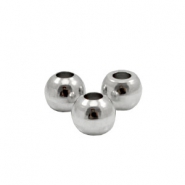 Perlen Metall TQ 6mm Antique silber