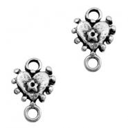 Anhänger Metall TQ Zwischenstück Herz Antique silber