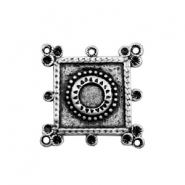 Anhänger Metall TQ viereckig mit Fassung für Swarovski PP32 Antique silber