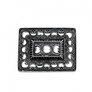 Anhänger Metall TQ Rechteck boho style Antique silber
