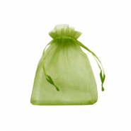 Organza Schmuck Beutel 7x9cm Olive green