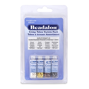 Quetschperlen rohrform Pack Beadalon (1.3mm) Silber, Gold, Copper, Hematite