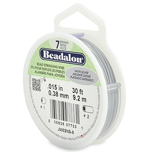 Schmuck Draht 7 Str&auml;nge 0.38mm Beadalon Satin Silver
