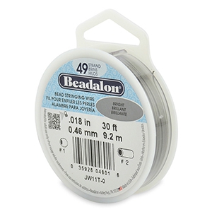 Schmuck Draht 49 Str&auml;nge 0.46mm Beadalon Bright Stainless Steel