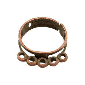Zubeh&ouml;r Metall TQ Ring verstellbar mit &Ouml;sen Kupfer (nickelfrei)