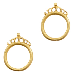 Anh&auml;nger Metall TQ Ring 18mm mit Krone Gold (nickelfrei)
