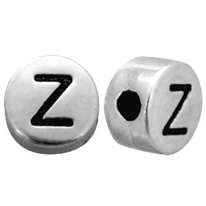 Perlen Metall Look Buchstaben Z Antik silber