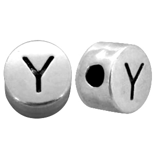 Perlen Metall Look Buchstaben Y Antik silber
