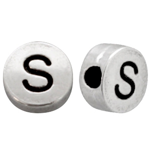 Perlen Metall Look Buchstaben S Antik silber