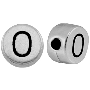 Perlen Metall Look Buchstaben O Antik silber