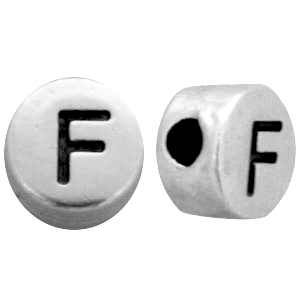 Perlen Metall Look Buchstaben F Antik silber