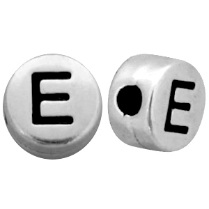 Perlen Metall Look Buchstaben E Antik silber