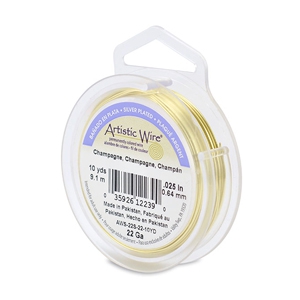 Artistic Wire 22 Gauge Silver plated Champagne