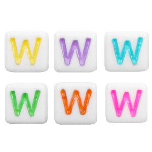 Acryl Buchstaben W Multicolour-weiss