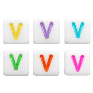 Acryl Buchstaben V Multicolour-weiss