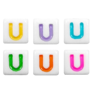 Acryl Buchstaben U Multicolour-weiss