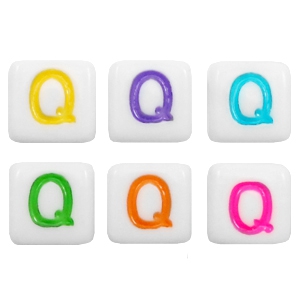 Acryl Buchstaben Q Multicolour-weiss