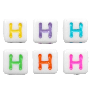 Acryl Buchstaben H Multicolour-weiss