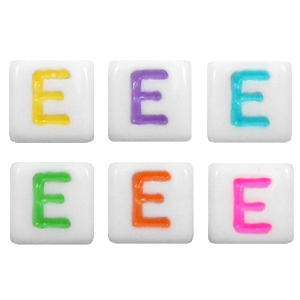 Acryl Buchstaben E Multicolour-weiss