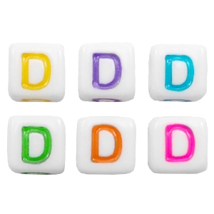 Acryl Buchstaben D Multicolour-weiss