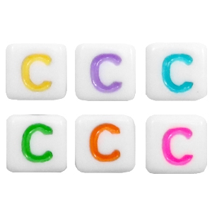 Acryl Buchstaben C Multicolour-weiss