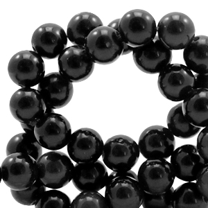 Perle Halb Edelstein 8mm Dark anthracite-black
