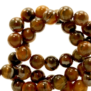 Naturstein Perlen Tigerauge 8mm Dark brown