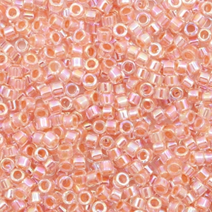 Miyuki Perlen 11/0 delica's Dark peach lined crystal AB