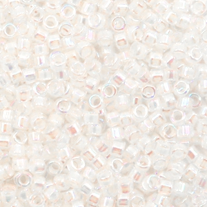 Miyuki Perlen 11/0 delica's Pale peach lined AB crystal