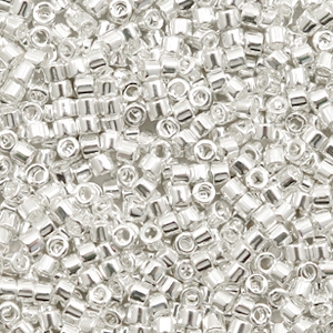 Miyuki Perlen 11/0 delica's Bright sterling plated silver