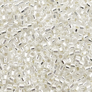 Miyuki Perlen 11/0 delica's Silverlined crystal