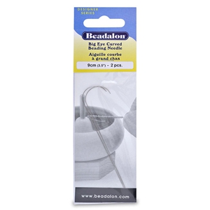 F&auml;delnadel flexibel 9mm curved grosse &Ouml;se Beadalon Silber