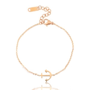 Stainless Steel - Rostfrei Stahl Armb&auml;nder Anker Rosegold