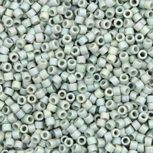 Miyuki Perlen 11/0 delica's Opaque glazed frosted rainbow cadet grey DB-2320