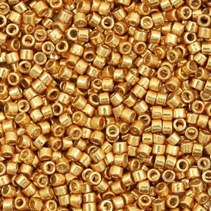 Miyuki Perlen 11/0 delica's Duracoat galvanized yellow gold DB-1833
