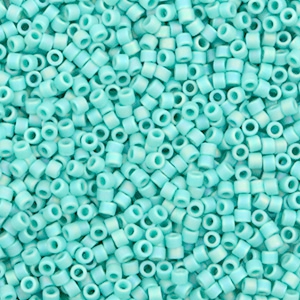Miyuki Perlen 11/0 delica's Opaque matte AB turquoise green DB-878