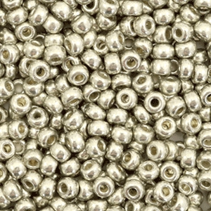 Miyuki 8/0 Rocailles Duracoat galvanized light pewter silver 8-4221