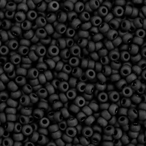 Miyuki 11/0 Rocailles Opaque matte black 11-401f
